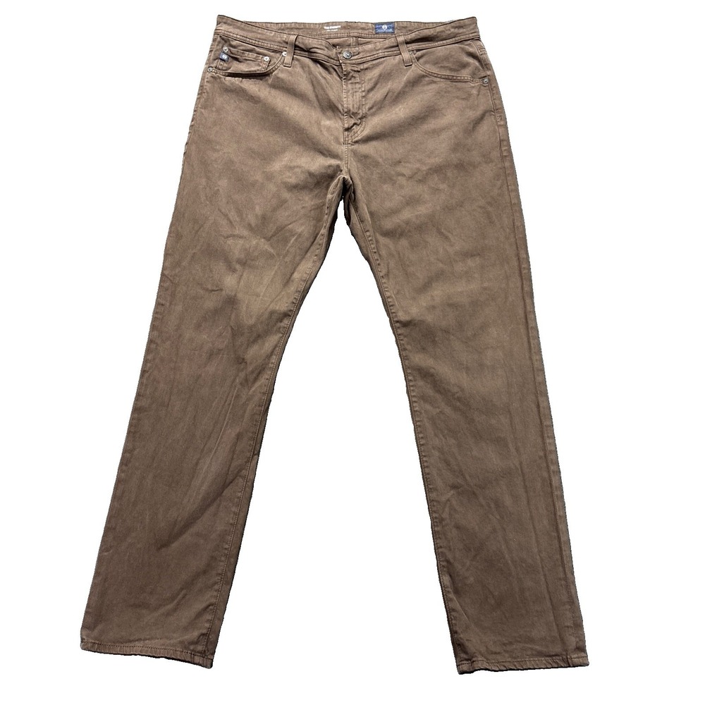 AG Adriano Goldschmied The Everett Slim Straight Jeans Mens 38x32 Brown Stretch